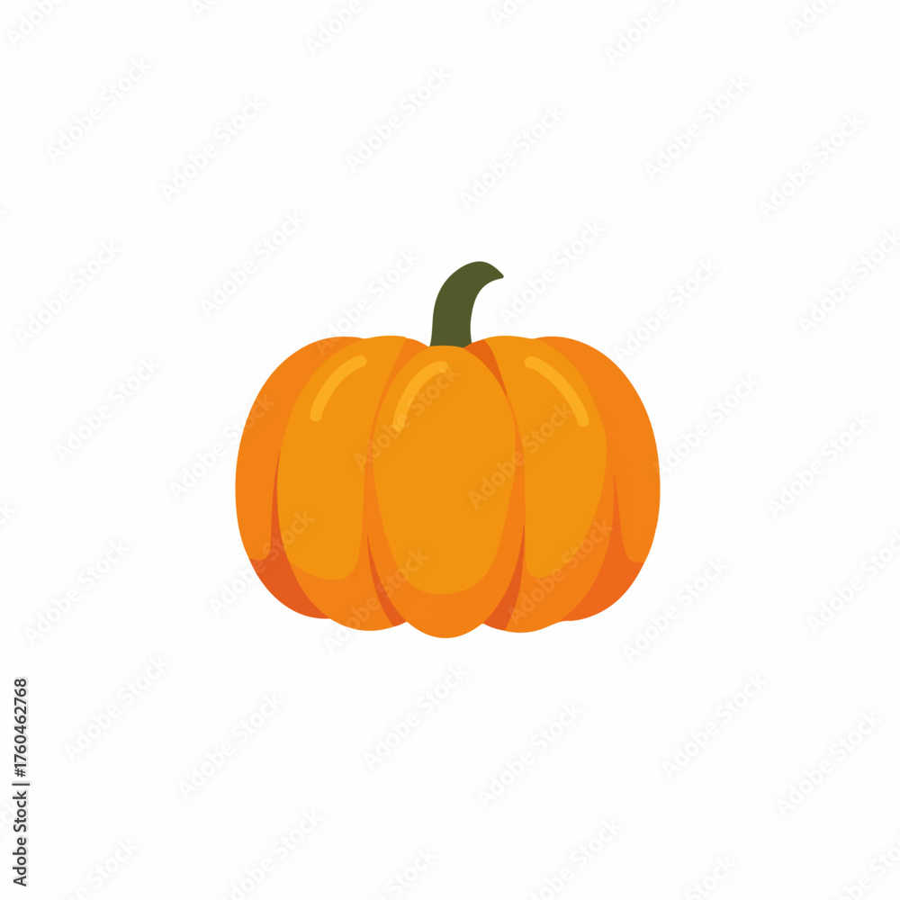 Obraz premium Simple Pumpkin Flat Vector Icon Design