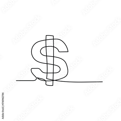 logo design flat continuous line dollar logo