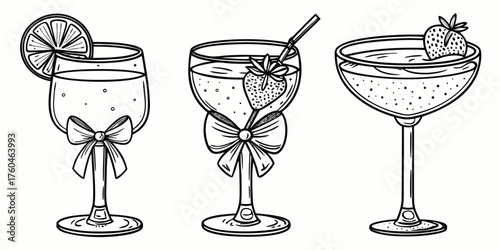 three glasses of champagne