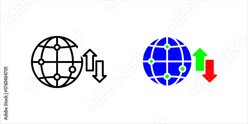 international trading icon set . vector illustration, pictogram isolated on white background. color editable	
