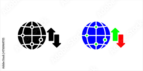 international trading icon set . vector illustration, pictogram isolated on white background. color editable	
