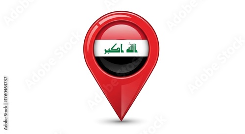 Shiny Red Location Pin Icon with Iraq Flag Symbolizing Travel and Geography Free Download Shiny Red Location Pin Icon with Iraq Flag Symbolizing Travel and Geography - GFXLoad