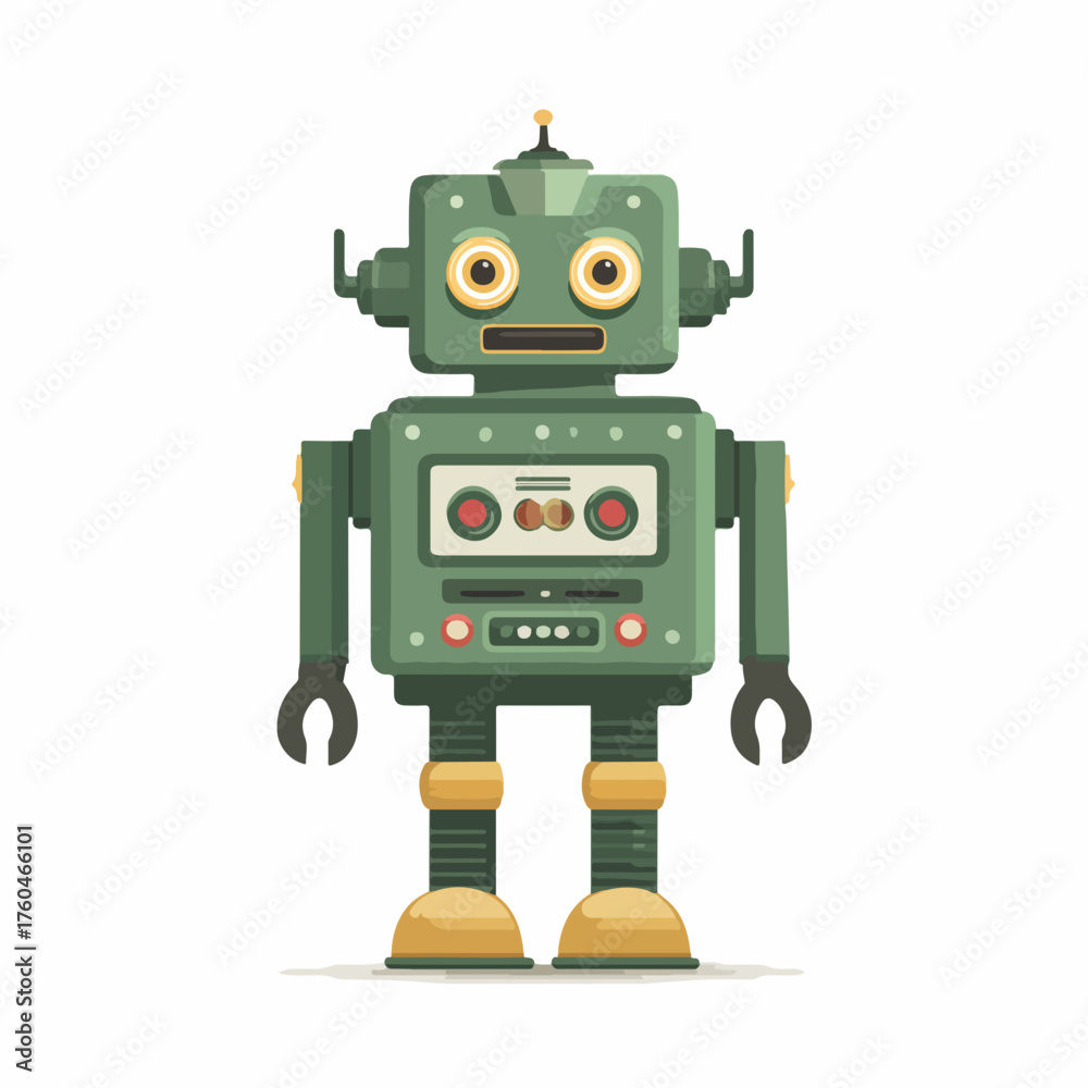 Fototapeta premium Robot Illustration in Simplistic Style