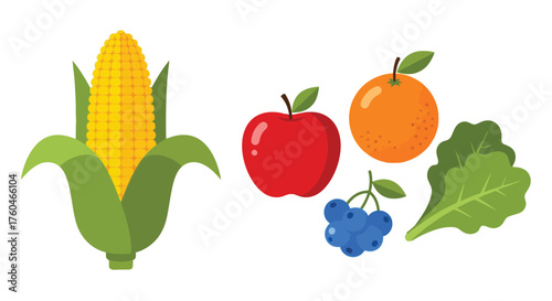 Fresh fruits and vegetables a colorful assortment of healthy food items