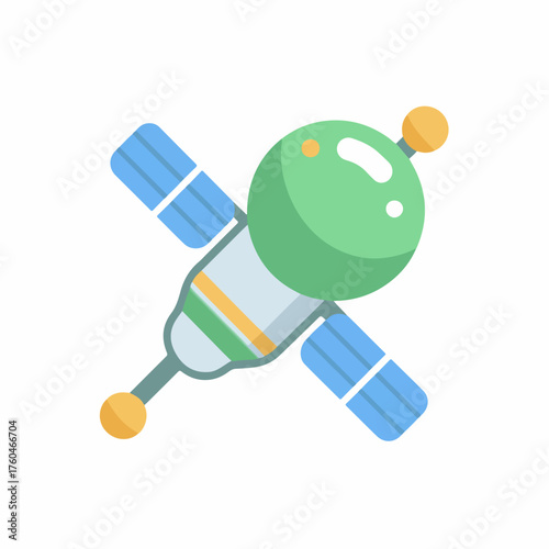 Sleek Satellite Icon in Flat Vector Style