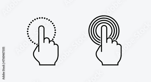 Two hand icons illustrating different types of touch interactions simplified
