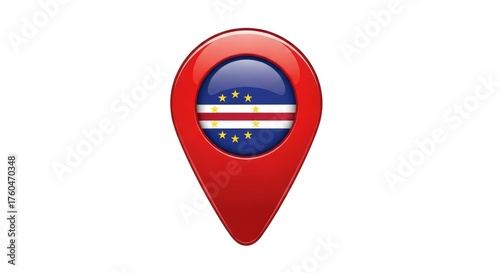 Glossy Red Map Pointer with Cape Verde Flag Icon on White Background Free Download Glossy Red Map Pointer with Cape Verde Flag Icon on White Background - GFXLoad