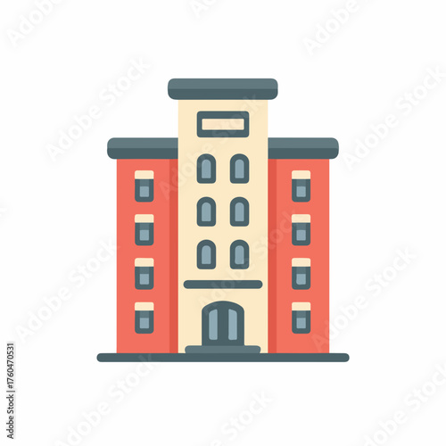 Elegant School Building Icon in Thin Style