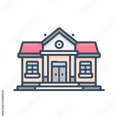 Modern Flat Icon of Educational Establishment