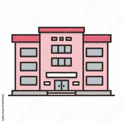 Simple School Building Icon Design