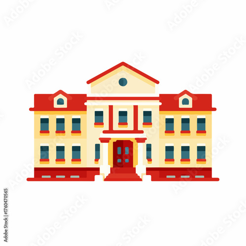 Education institution flat vector icon illustration