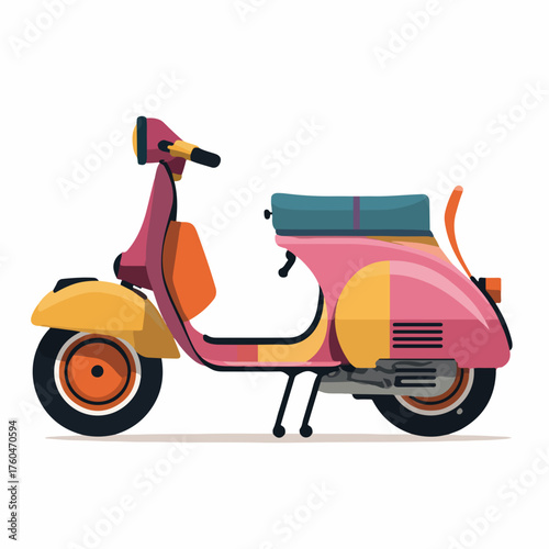 Sleek Scooter Icon in Bold Vector Style