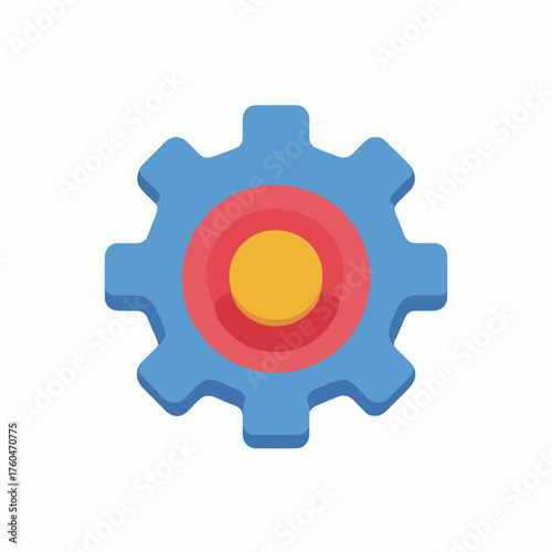 Classic Settings Gear Flat Vector Icon