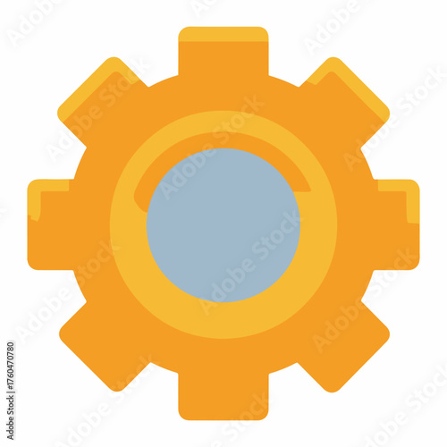 Classic Settings Gear Icon in Flat Style