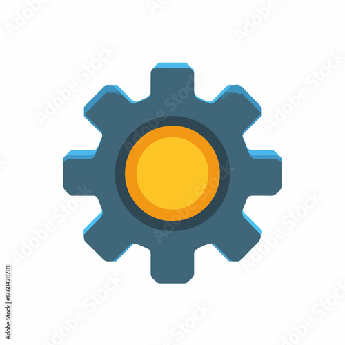 Classic Gear Setting Icon in Flat Style