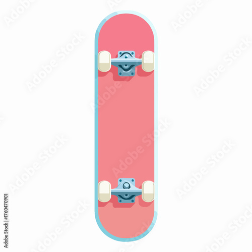 Sleek Skateboard Flat Vector Icon