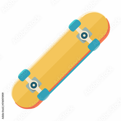 Sleek Skateboard Icon in Flat Design
