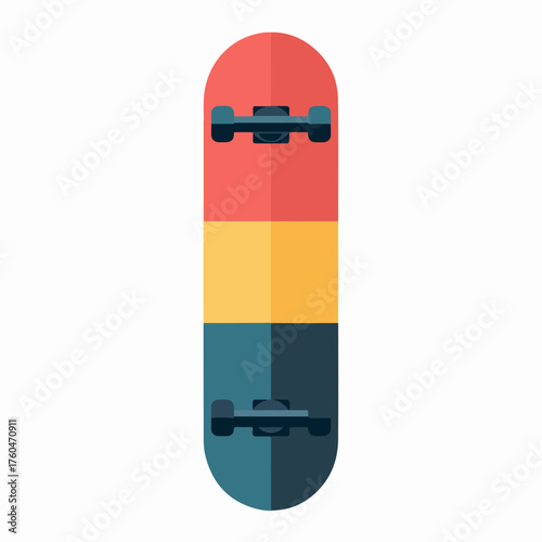Sleek Skateboard Icon in Flat Design