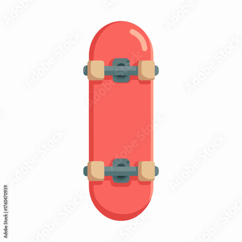 Sleek Skateboard Icon in Flat Design