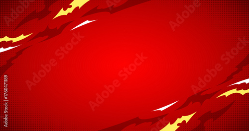 Red Cover Pop Art Comic Style Red Background