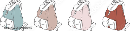 Four Stylish Backpacks in Different Colors A Versatile Collection for Everyday Adventures