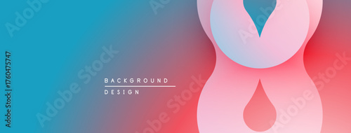 Abstract gradient background. Soft pink, blue hues blend smoothly. Minimalist design with flowing shapes, modern aesthetic.