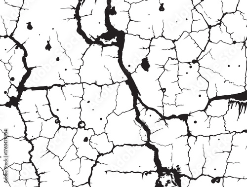 dry soil cracking abstract artwork black ink
