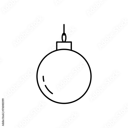 Outline christmas bauble decoration line art icon
