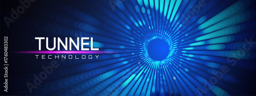 Wallpaper Mural Quantum vortex tunnel with abstract portal and matrix particle for gravity lattice or network perspective background. Flow geometric security and concept circuit with light bg and algorithm design. Torontodigital.ca
