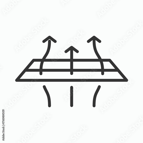 Air Flow and Ventilation System Line Icon