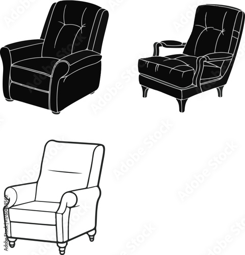 black leather armchair