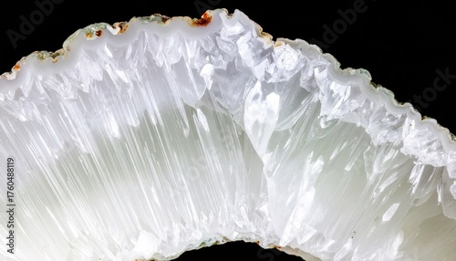 Translucent Milky Quartz Geode Slice Macro Photography