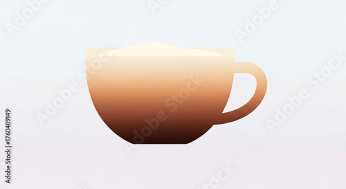 Gradient coffee cup, a simple and elegant design representing a warm beverage and a moment of relaxation