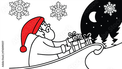 christmas man and dog