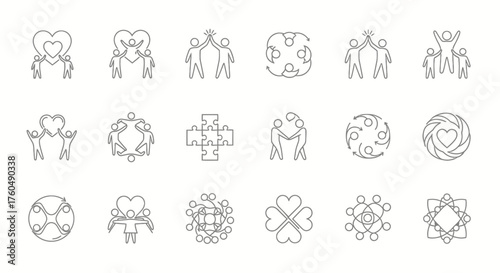 Icon set for design material and graphic resource UI and UX such as travelling, music, business etc.