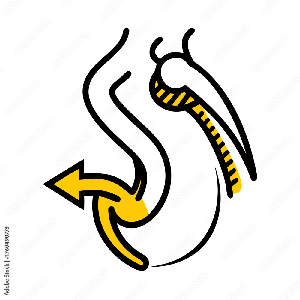 Naklejka premium Peristalsis Motion Illustration for Gut Activity