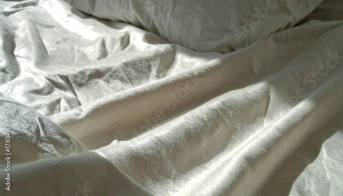 Cream Sateen Sheets in Soft Light