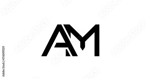 Free Download Monogram logo design featuring the letters A and M in a modern minimalist style - GFXLoad
