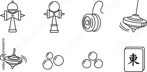 Collection of Classic Spinning and Skill Toys