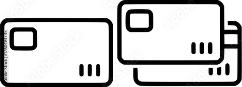 Business cards stack minimal line icon for corporate identity and networking concept.