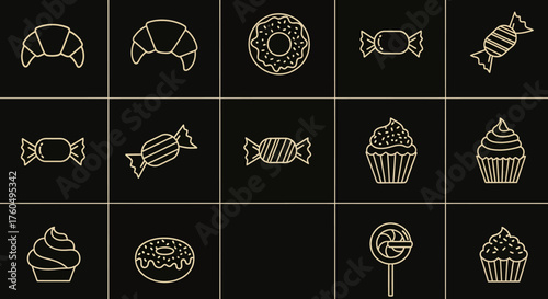Icon set for design material and graphic resource UI and UX such as travelling, music, business etc.