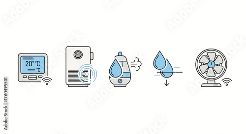 Icon set for design material and graphic resource UI and UX such as travelling, music, business etc.