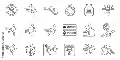 Canvas Print running icons set