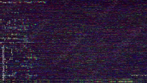 Dynamic digital interference background showcasing a chaotic visual texture with vibrant pixelated static and corrupted data streams, conveying technological disruption and error 4K Motion Animations