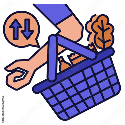 Consumer Purchasing Power Icon Filled Outline Style