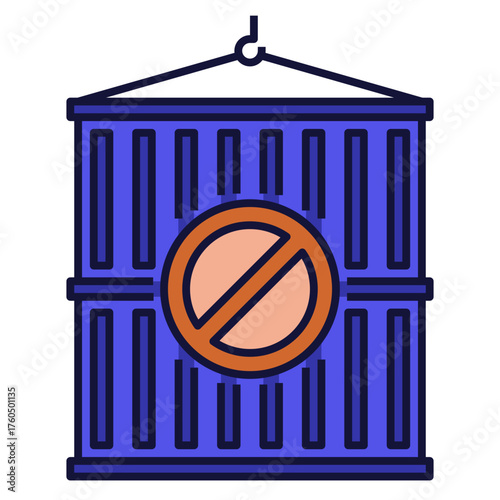 Sanctions Icon Filled Outline Style