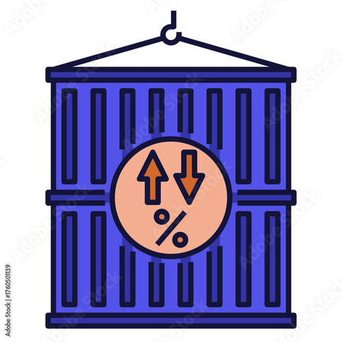 Reciprocal Tariffs Icon Filled Outline Style