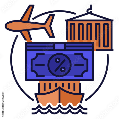 Tariff Icon Filled Outline Style