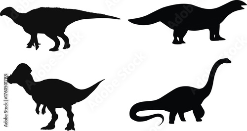 Dinosaur Silhouette Vector for Kids or Educational Material