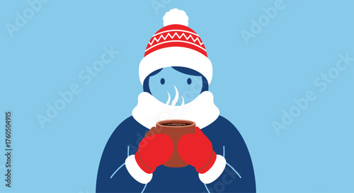 A warm drink and a scarf, perfect for holiday promotions and seasonal campaigns that need a touch of hygge and comfort